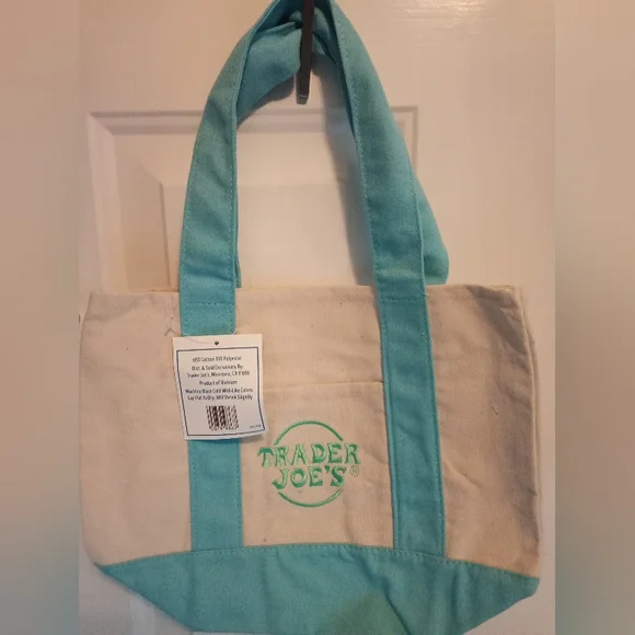 Set of 4 Trader Joe's Mini Pastel Canvas Totes - Picture 7 of 9